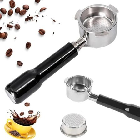 Bundløst Portafilter til Espressomaskiner, 51 mm Tre Ører Rustfrit Stål Portafilter med Bundløst Design og Ergonomisk Håndtag, Forbedre Din