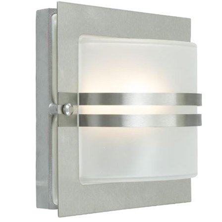 Norlys Bern 651 Veggarmatur E27, 60W, IP54, opal Rustfritt stål, Belysning