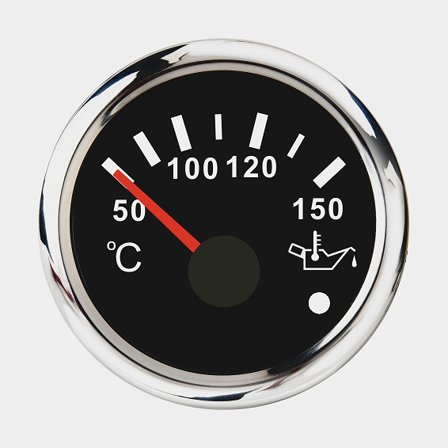 Jauge de température d'huile iGauge, sans buée, Ø52 mm, 12 V / 24 V, argent/noir, 50 - 150 °C + capteur