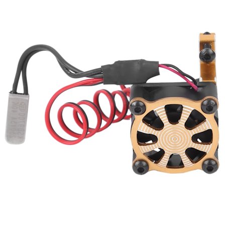 RC Modellbil Motor Kjølevifte Kjøleribbe med Termisk Sensor for 540 550 3650 3660 Gullfarget