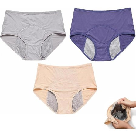 3-pack läckagesäkra damunderkläder - läckagesäkra trosor för inkontinens över 60 #s B B