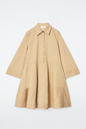 COS Women's Cotton Utility Shirt Dress in Beige