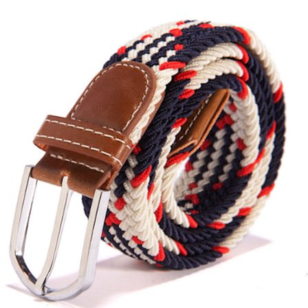 Canvas skärp, blått unisex accessoar smycke flätat bälte sommar