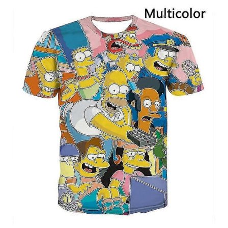 Mode 3D Print Anime Tegneserie Animation Homer Simpsons Sjov Tegneserie Sommer Unisex T-shirt - WELLNGS