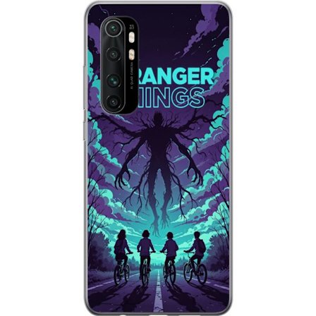 Kompatibel Mobilcover til Xiaomi Xiaomi Mi Note 10 Lite Stranger Things-inspireret fantasyillustration med mørkt monster, cyklende børn og dramatisk