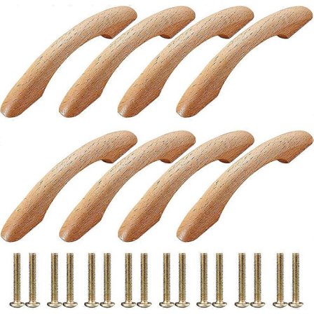 Tre Skap Håndtak 8 Stykker Møbelhåndtak Dørknott Skaphåndtak Bueformet Håndtak Kjøkken Møbelhåndtak Skuff Håndtak med 16 Skruer DXK