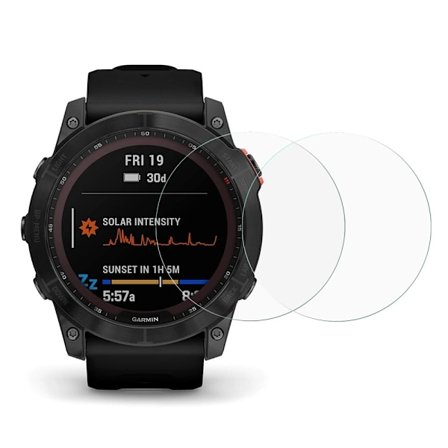 2 stk Garmin Fenix 7X arc edge skjermbeskytter i herdet glass