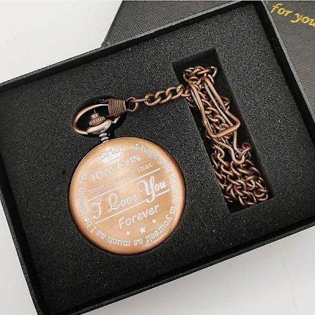 Bästa present kvarts watch för min son Halsband Fob Watch Herr Barnens dag Barn Pojkar Presenter Present Reloj De Bolsillo rosered with box