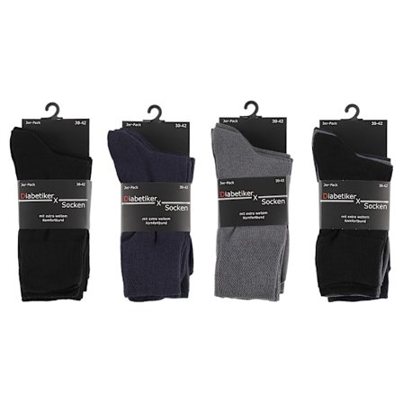 Diabetesstrømper 35-38 3-pak