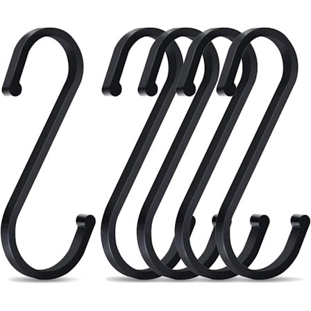 5 stk S-kroker, 80mm S-formede aluminiumskroker, multifunksjonelle kroker