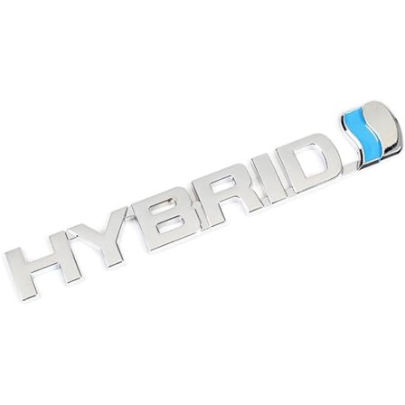 Hybrid Emblem for Toyota Emblem 3D Logo Bilskilt for Prius RAV4 Yaris - Krom & Lyseblå