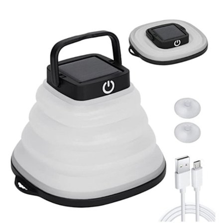 Campingljuslykta, solcellsladdad LED-lampa hopfällbar LED-lykta campinglampa 3 dimningslägen ficklampa campinglampa för läger