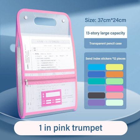 A4 Fil Mappe Test Papir Opbevaring Mappe PINK 37X24CM