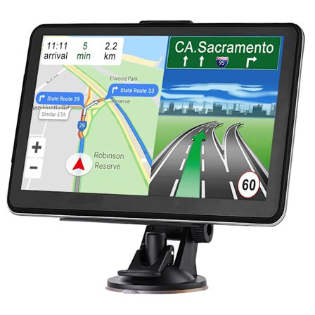 Bil GPS Navigator, Senaste 2024 Kartan 7 Tum Pekskärm Bil GPS, Röstvägledning för Svängriktning, Stöd för Hastighet och Rött Ljus Varning