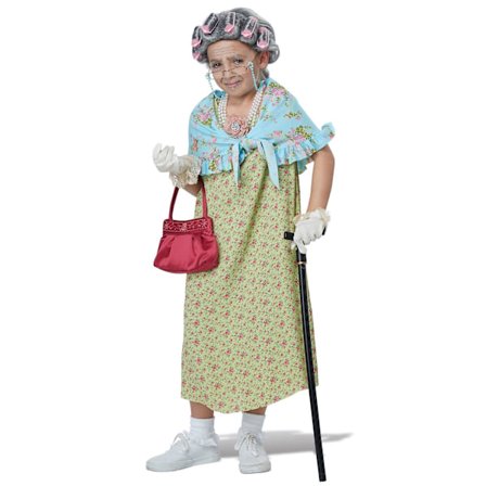 Gammel dame bedstemor bedstemor 100 dage i skolen bog uge barn piger kostume sæt