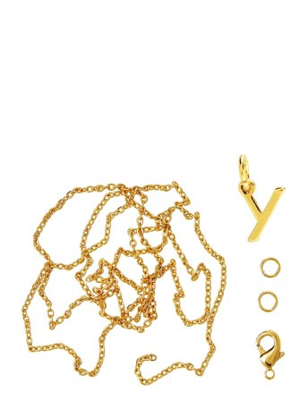 Me & My Box Letter Y Gp With O-Ring, Chain And Clasp - Gold - ONE SIZE