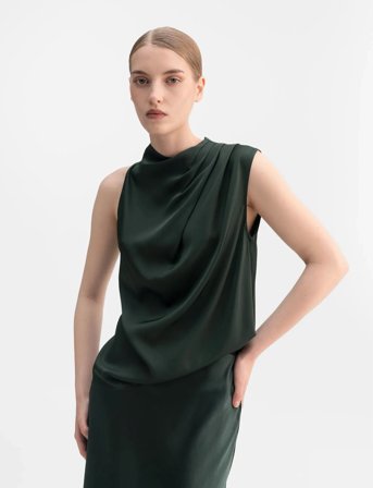 Ahlvar Gallery Lima Silk Tank - Green - XL