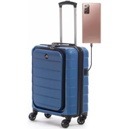 ALPINI INOVA-2.0 styv resväska 22" (55cm) 2 års garanti PC och surfplatta USB-port (CABIN) - 40L – 55x40x20cm 2,7kg blå