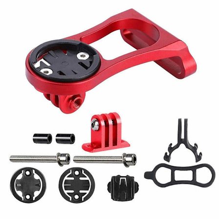 Hållare för cykelstamförlängning av datorfäste för GARMIN Edge GPS GoPro cykel(röd)