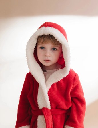 That's Mine Nor Bath Robe - Red - 5-6Y