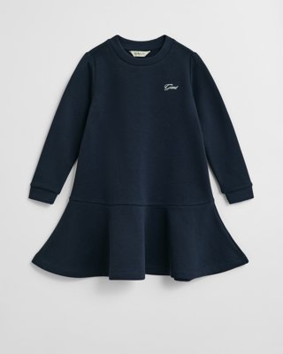 GANT - Kjole til jente i jersey med grafisk skrift til dame evening blue