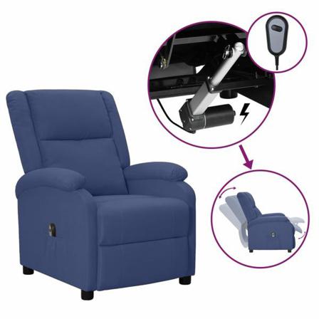 Vidaxl Elektrisk Reclinerfåtölj Blå Tyg Blå