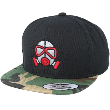 Gamerz - Nero snapback Cappellino - Gas Mask Black/Camo Snapback @ Hatstore