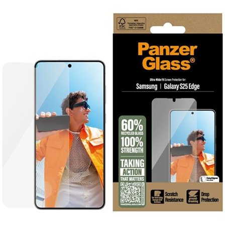 PanzerGlass Ultra-wide fit hærdet glas til Samsung Galaxy S25 Edge - Klar