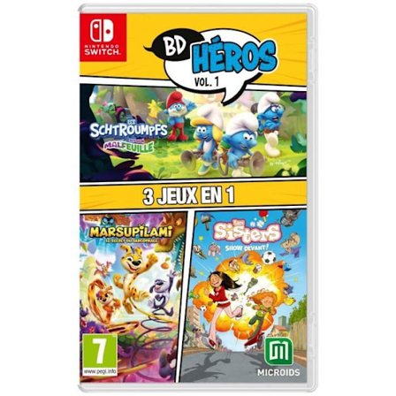 Pack Comics Heros Vol.1: The Smurfs Mission Malfeuille Sisters 1 Marsupilami - Nintendo Switch-spel