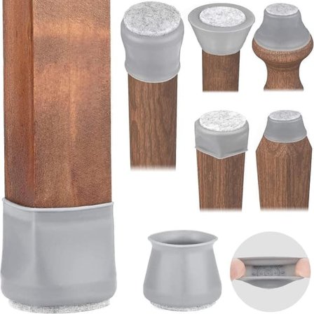 "QD" Stolben Gulvbeskyttere Stolbensbeskyttere til alle former Stole Ben Silikone Møbler Bordstole benbeskyttere, 24-pak