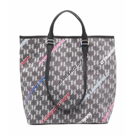 Karl Lagerfeld, Tote gris logos Zwart, Dames, Maat:ONE Size,multicolor