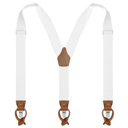 Brede Hvide Konvertible Seler til mænd - Clip-on seler