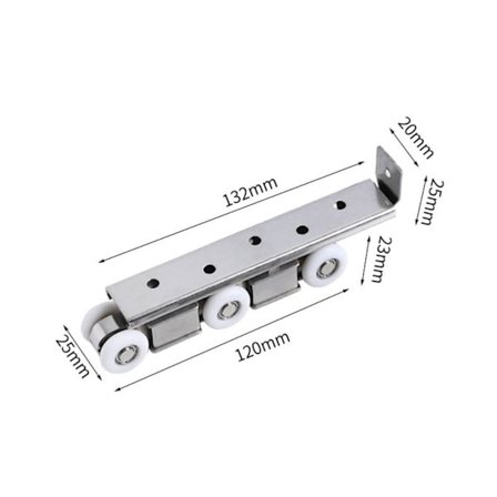 Skyvedørshjul skinneskinne komplett sett 3 3