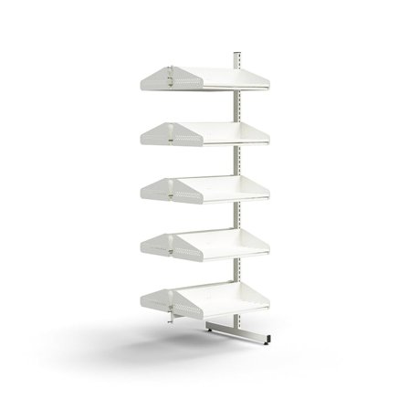 Cloakroom unit ENTRY, add-on floor unit, 10 shoe shelves, 1800x600x600 mm, white