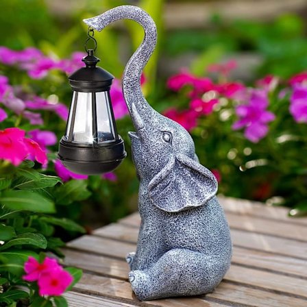 Elefantstatue til haveindretning med gaveappel - Ideelle gaver til kvinder, mor eller fødselsdag, smukt håndlavet udendørs