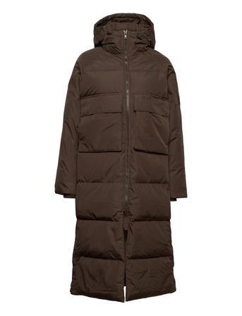 W. Long Winter Coat Fodrad Rock Brun Svea