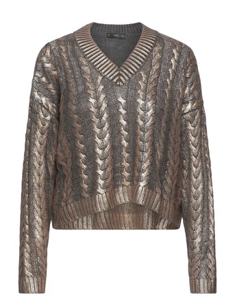 Mango | V-Neck Foil Sweater | XS