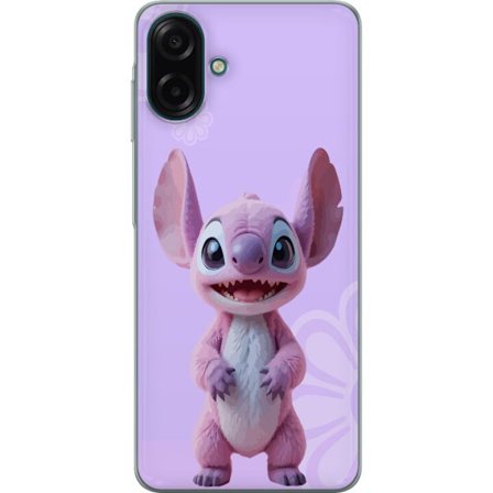 Kompatibelt Mobilskal till Samsung Samsung Galaxy A07 4G Pink Stitch kawaii motiv - söt rosa figur i tecknad stil med blommor, perfekt för fans av s