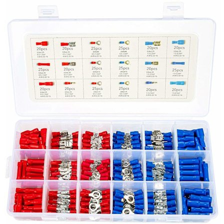 Elektriske stik 400 styk flad terminal kit isoleret terminal crimp sortiment, T-Audace
