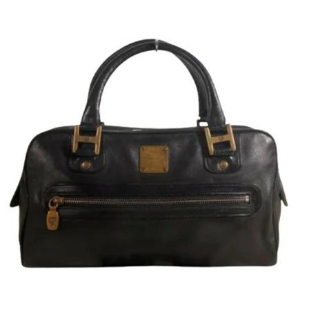 MCM Pre-owned, Pre-owned Leather handbags Zwart, Dames, Maat:ONE Size