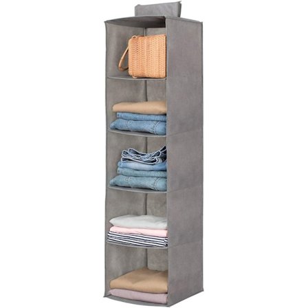 Garderob för förvaring av linne i 5 våningar (grå)