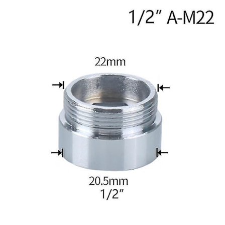 Vattenkran Koppling 1/2 Till M16 M18 M20 M22 M24 M28 Gänganslutning Konvertering Reparation Kran Adapter För Bubblare Kök Badrum