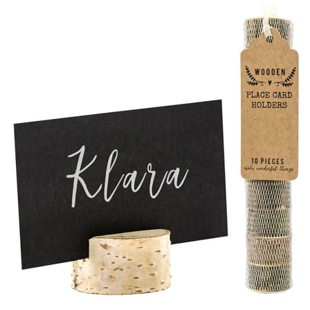 Rund Bordkortholder Træ 10-pak