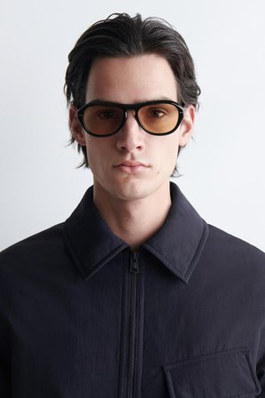 COS Men's Oval-Frame Sunglasses in Black
