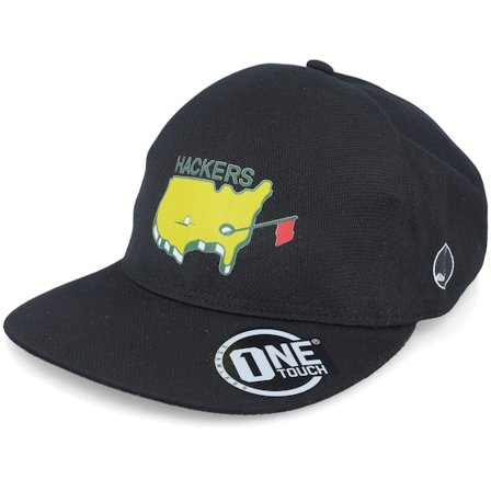 Pins & Stripes - Noir flexfit Casquette - Hackers Golf Logo Seamless Black Flexfit @ Hatstore