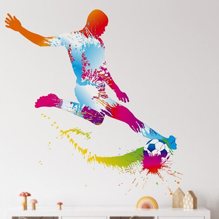 Fotbollsväggdekor Fotbollsklistermärken för vägg Fotbollsrumsdekor Fotbollssaker Fotboll 3D-väggkonst Skjut för dina mål Väggkonst 