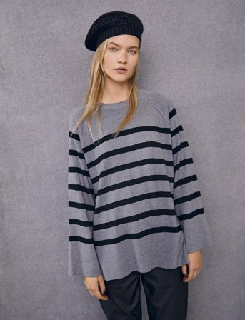 Object Objester Ls Knit Top Noos - Grey - S