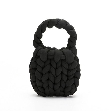 Kvinner håndvesker tykt tau vevd SVART