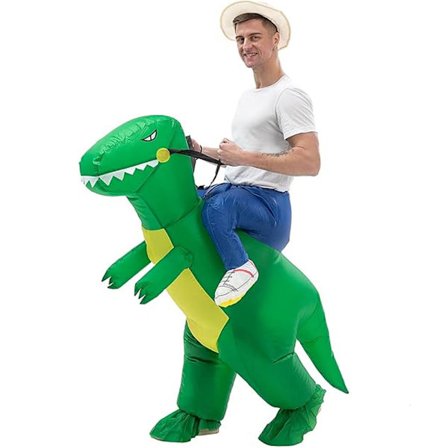 Halloween Oppblåsbar Dinosaur Kostyme Morsom Oppblåsbar Ride-On Dinosaur Kostyme for Kostymefest Passer for Barn og Voksne
