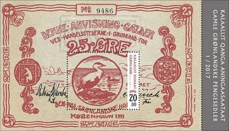 Grønland - Gamle pengesedler - Postfrisk miniark